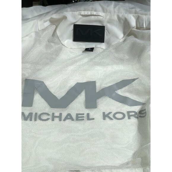 Michael Kors Men's White Stripes Red Blue Hooded Zip-Up Jacket Size Small 3059 - Picture 7 of 11